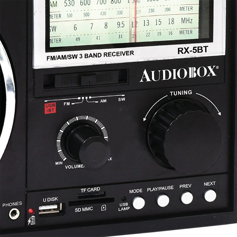 Audiobox® AUDIOBOX RX-5BT Rechargeable Solar Radio with Bluetooth
