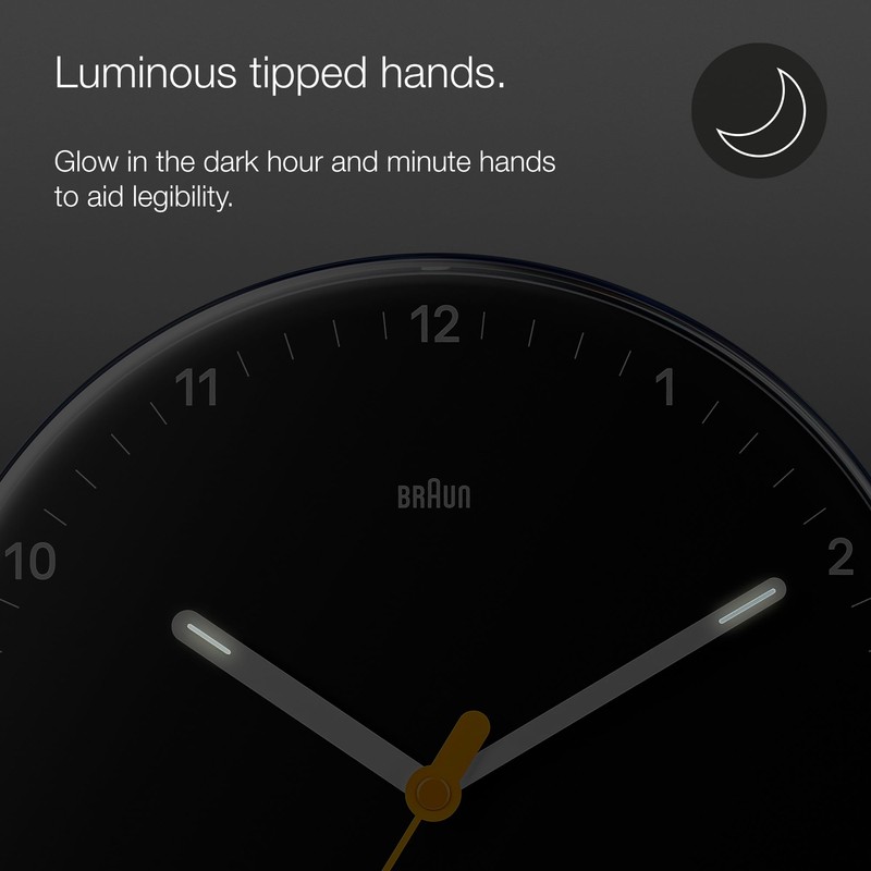 Braun Classic Analogue Wall Clock with Silent Sweeping Quartz Movement,