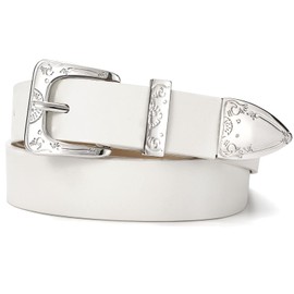 XZQTIVE Women Western Belt For Cowgirl Cowboy Suede Belt For Pants Jeans Vintage Leather Belts With Silver Carved Buckle