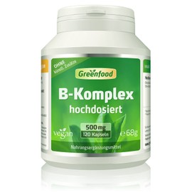 B-complex 50, High Dose, Capsules - All Vitamins Of The B Group For a clear head (B5), more energy (B12) and beautiful skin and hair (B7). No artificial additives. GM free. Vegan product.