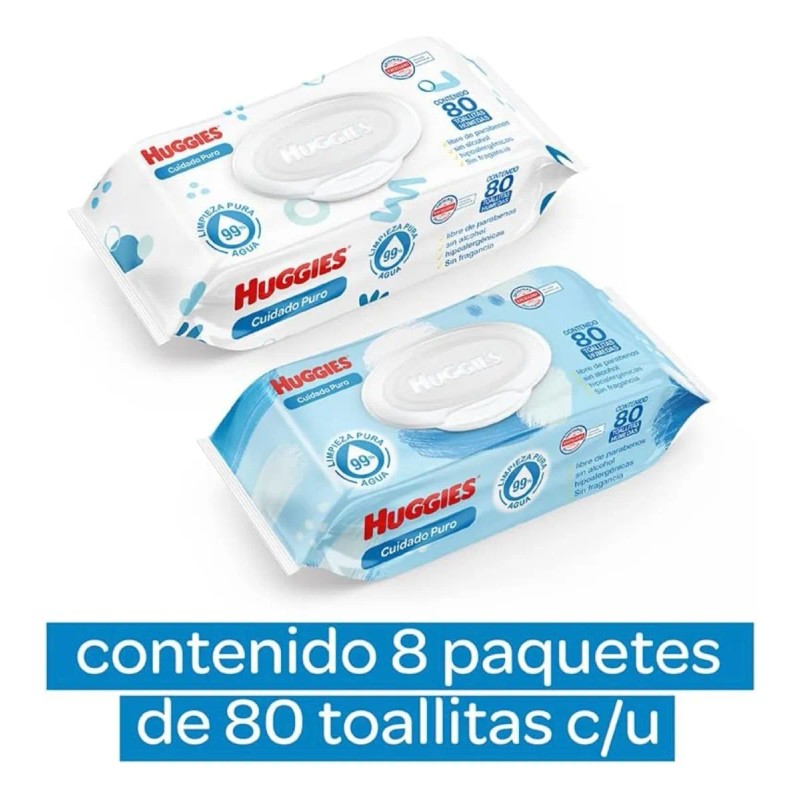 Huggies Cuidado Puro Toallas Húmedas Para Bebé