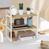 UPRIMEASY Desktop Shelf Organizer, 2 Tier Office Shelf for Desk