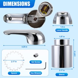 Avenuebool Single Metal Lever Handle and Trim Sleeve, Compatible with Delta H79 and RP22735, Compatible with Delta 1300/1400 Series and 13/14 MultiChoice Series Tub and Shower Faucet, Chrome