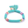 Turquoise Colour Polymer Clay Beads Stretchable Bracelets