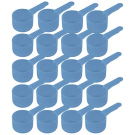 29.6 mL Plastic Measuring Packaging Scoop Blue (= 6 teaspoon/ = 29.6 cc/ = 2 tablespoons/ 1 fl oz), Medium Handle - to Measure and Dispense Spices, Granules, Powders, for Seeds Packing (20)