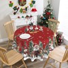 Round Christmas Tablecloth 60 inches - Red Snowman Table Cloth