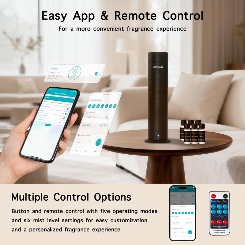 Waterless Scent Diffuser for Home, Nebulizing Essential Oil Diffuser with