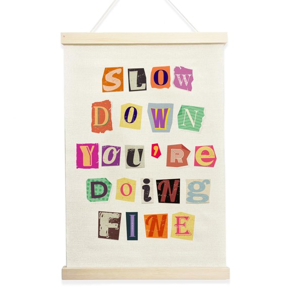 NQDWX Inspirational Quote Slow Down You’re Doing Fine Music Posters,Mental