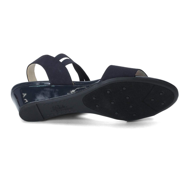 LifeStride Yolo Sandalias de cuña para Mujer, Marino, 8W US