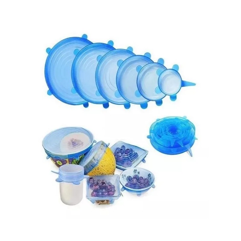 Total Supplier Tapas De Silicon Envases Kit De 6 Piezas