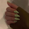 SXVME Uñas Postizas Almendradas con Glaseado Verde Donut, Uñas Postizas