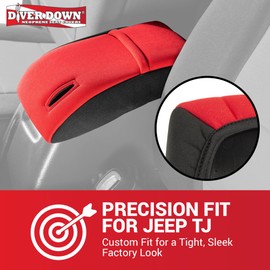 Diver Down Neoprene Center Console Cover - Fits Jeep 1997-2006 TJ Wrangler - Cushioned Armrest Cover - Doesn't Burn Your Elbow - Tight Custom Fit - Comfortable Foam Armrest Pad (01-06 Charcoal)