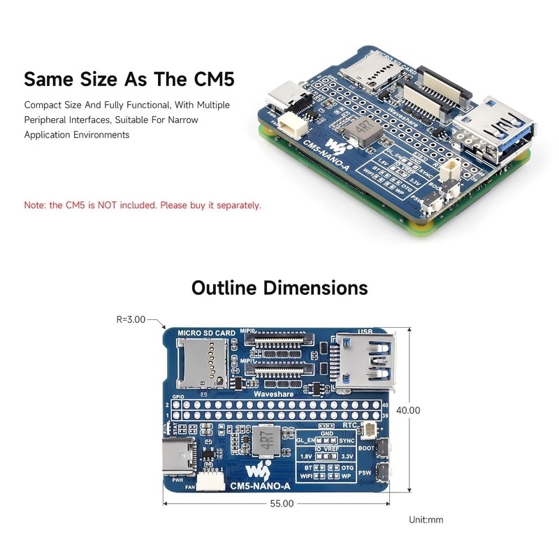 Waveshare Nano Base Board (A) for Raspberry Pi Compute Module