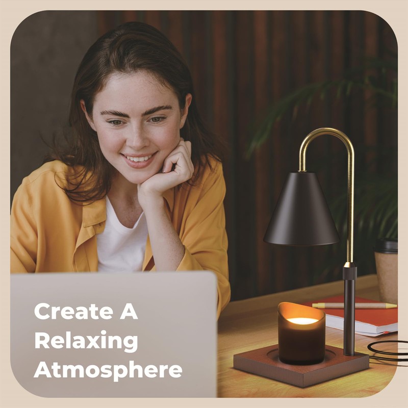 Adjustable Candle Warmer Lamp with Timer, Height and Brightness Control,