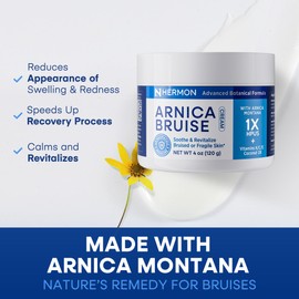 Hermon Arnica Bruise Cream Extra Strength: Fast-Acting for Bruising & Swelling on Thin Skin - High Strength Arnica Montana with Vitamins K, C & E–Hydrating Moisturizer for Face (4 oz(pack of 1))
