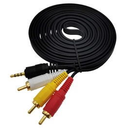 Like-You 3.5mm Mini Plug (Male) to 3RCA Male Adapter Stereo Cable - 3.5mm to 3 RCA Plug Stereo Audio Video AUX Cable AV Camcorder Video Cable (5m)