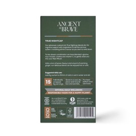 Ancient + Brave True Nightcap 15 x 6g Sachets - Zinc, Magnesium, Vitamin C, Amino Acid Rich - Aids Digestion, Restores and Rejuvenates Sleep - Hint of Lemon and Warming Ginger