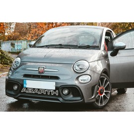 Original Abarth Lettering for Front Grille Letters for Fiat 500 Radiator Grille Decoration in Original Style Logo for Front Grill Fiat Punto Evo Personalisation Radiator Grille (White)