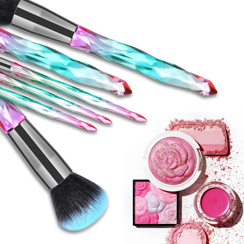 DUAIU DUAIU Makeup Brushes 15pcs Premium Synthetic Bristles Crystal