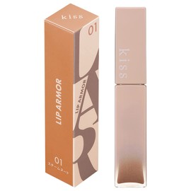 KISS Lip Armor 01 Steam Nude, 0.2 oz (5 g), Tint Lip Coated with Glossy Gel Membrane, Transparent, Clear Color