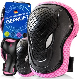 Liebkern® Robust Knee Pads Children Comfortable & Easy to Install – Protector Set Children – Inline Skates Children's Knee Pads Inline Protectors Children Inline Skates Protective Equipment Children., pink