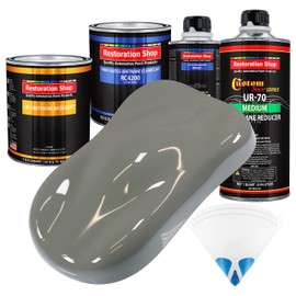 Restoration Shop - Dove Gray Urethane Basecoat with Clearcoat Auto Paint - Complete Medium Quart Paint Kit - Professional High Gloss Automotive, Car, Truck Refinish Coating