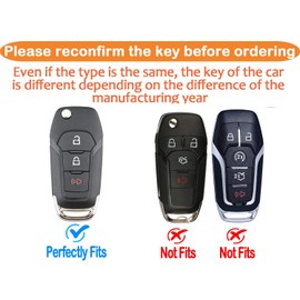 Sindeda for Ford Key Fob Cover with Keychain Soft Full Protection Key Shell Key Case Compatible with Ford F150 F250 F350 F450 F550 Explorer Ranger Escape Key Fob Shell (Blue)