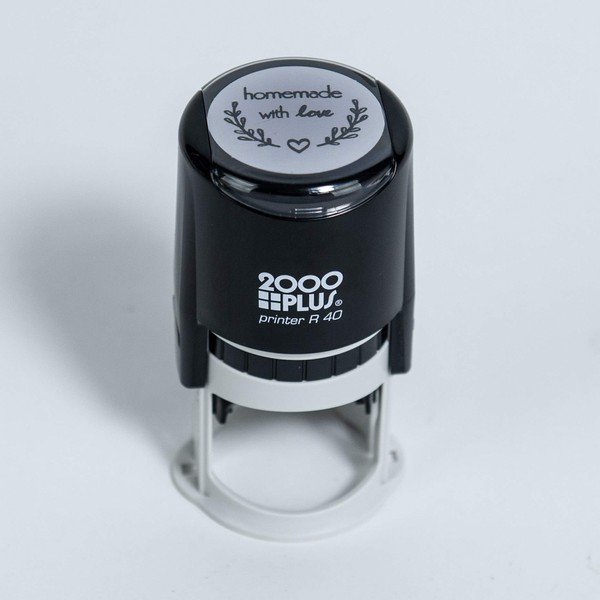 Homemade with Love Self-Inking R40 Round Stamp with Heart and
