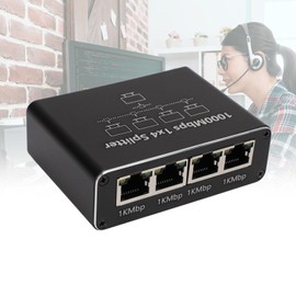 Gigabit Ethernet Switch 4 Port 1000Mbps, High Speed LAN Network Splitter for Cat6 Cat7 Cat8 Cables - Compact Home Office Internet Network Extender (4-Port)