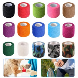Manricle 15 PCS Vendas autoadhesivas - Vendas veterinarias，Venda deportiva, elástica, impermeable, transpirable, adecuada para deportes, primeros auxilios, esguinces de muñeca, tobillo