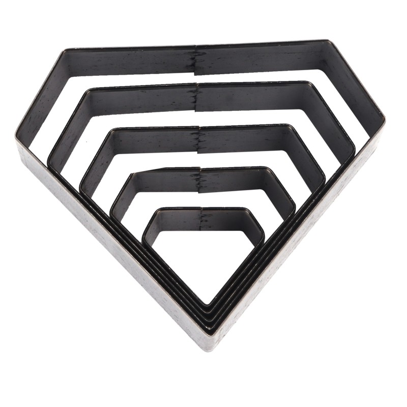 5Pcs Leather Punch Die Set Hollow Diamond Shape Cutting Mold