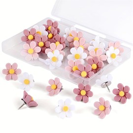 Cosmeria Floral Push Pins Set of 20 Colourful Push Pins for Pin Board Cork Board Photo Wall Office & Home Decoration