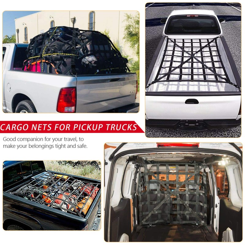 Surmountway Heavy Duty Cargo Net - 66" x 50", 1100LBS