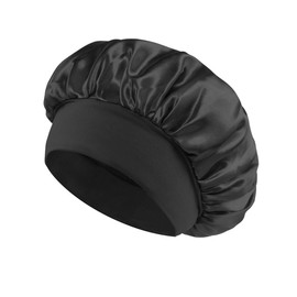 Sleep Cap Hair Bonnet for Both Women and Men, Non-Slip Design for Curly Hair, Suitable for Sleeping Black