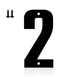 Ya_chtttwo Aluminum Numbers and Letters - Black Metal Door Numbers - Outdoor Metal Address Plate (5" 2)