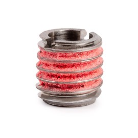 E-Z LOK - 303-4 E-Z Lok Externally Threaded Insert, 303 Stainless Steel, 1/4"-20 Internal Threads, 7/16"-14 External Threads, 0.437" Length, Made in US (Pack of 5)`