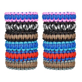 ArtCreativity Paracord Buckle Bracelets - Pack of 12 - Two Tone Color Scheme - 9 Inch Cobra Bracelets - Fashionable Party Favor and Carnival Prize