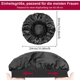 YWKJDDM Satin Bonnet, Pack of 4 Satin Hair Caps, Breathable Silk Cap for Sleeping, Adjustable Sleep Cap, Elastic Bonnet Sleep Cap, Silk Hair Cap for Night (4 Colours), Black/Red/Silver/Blue