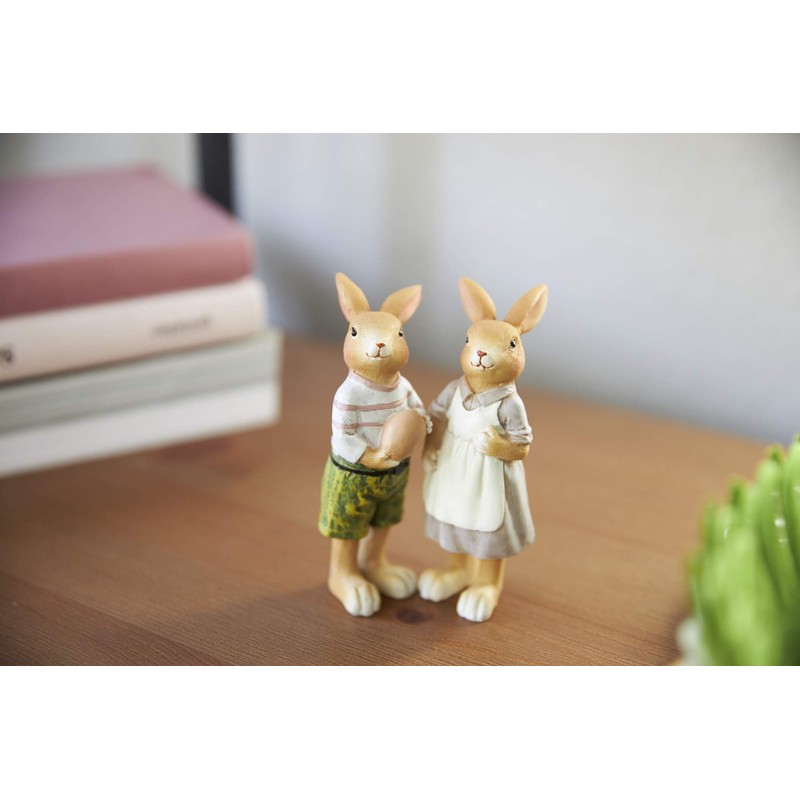 Heitmann Deco Ceramic Pair of Rabbits – Decorative Figures Rabbit