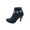 Women Gold Metal Boot Chain Bracelet Shoe Charm Blue Color