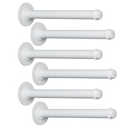 6 Pcs Industrial Pipe Clothes Bars 12 inch, Industrial Pipe Clothing Racks, Closet Rods for Hanging Clothes, White Clothing Racks for Home Boutique Retail