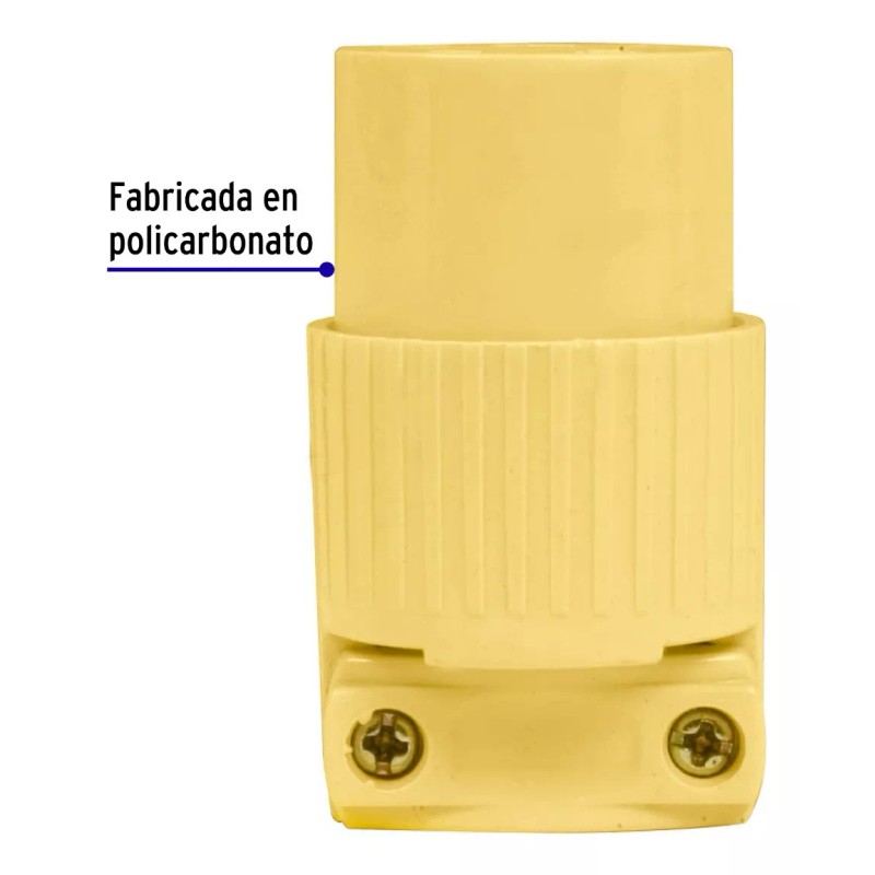 Volteck Contacto Ind Plástico 2 Polos 3 Hilos 15a 125v