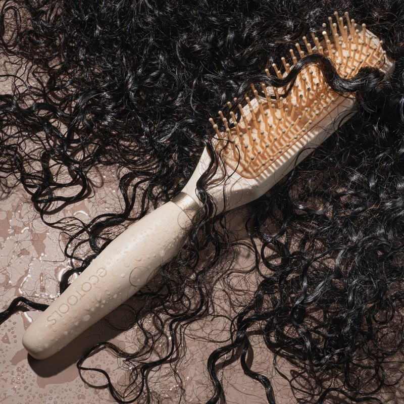 EcoTools Curl Activating Detangler Hairbrush, Gently Detangle Wet Hair, Style,