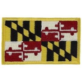 Maryland State Flag Patch 1.5" x 2.5" Embroidered Patch (Hook Fastener)
