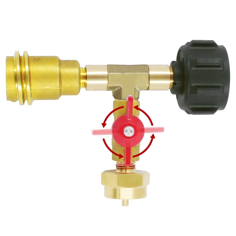 MOFLAME Propane Gas Brass Tee Adapter with 3 Port for