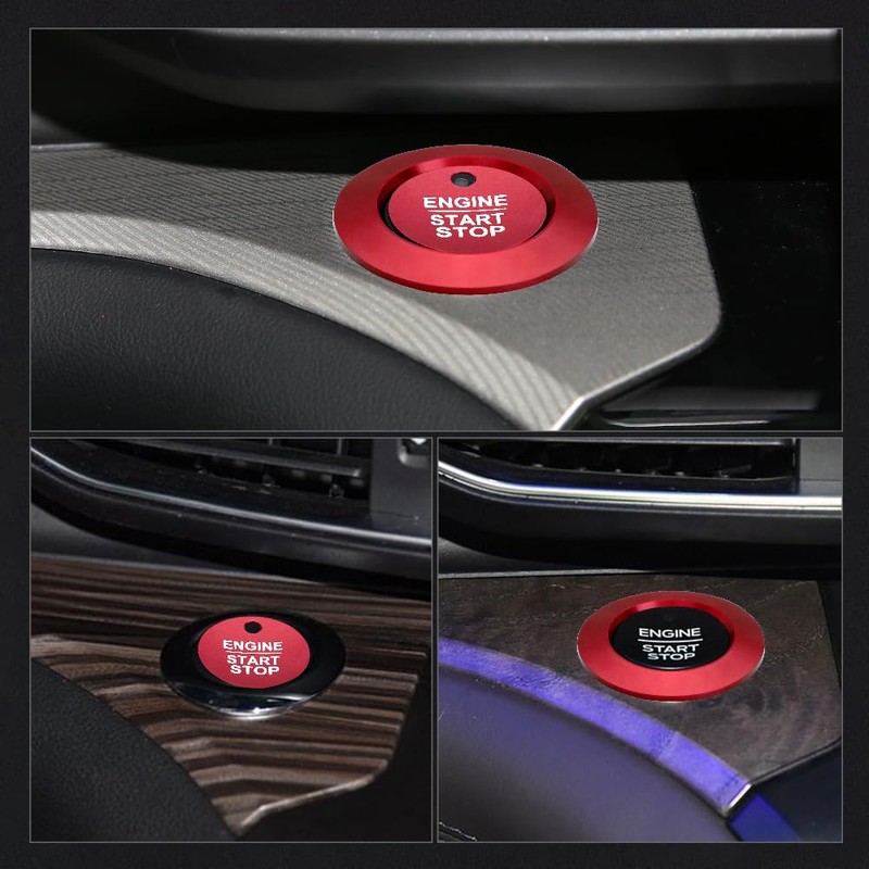 LECART Red Start Button Cover Sticker Fit for Ford Explorer