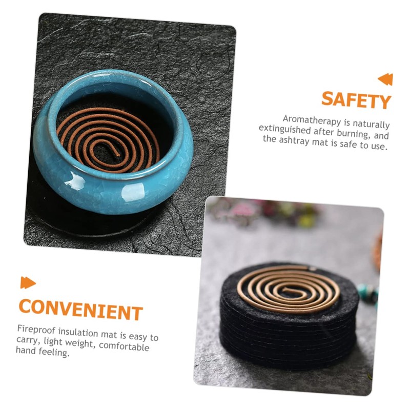 8Pcs Fireproof Insulation Mat 8.5Cm Round Pad for Charcoal Incense