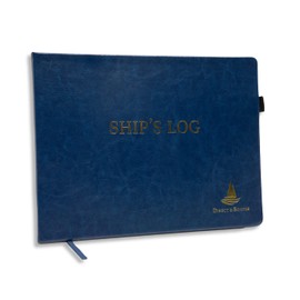 Ships and Maintenance Log Books - Elegant Bound Nautical Dairy with Durable Blue and Gold Cover (100 Pages) Ideal Sailing Record Book - Boating Gift for Captains and Sailors (Hard Bound Pleather)