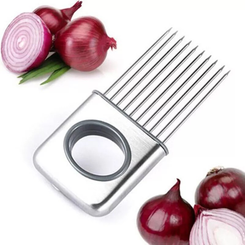 Kitchen Onion Holder for Slicing Stainless Steel Vegetable Potato Cutter
