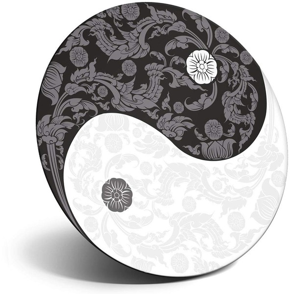 Magnet for Refrigerator, Fridge - Yin Yang Yoga Flowery Meditation